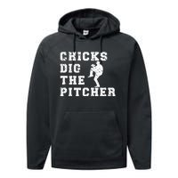 Baseball Pitcher Funny Performance Fleece Hoodie