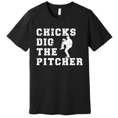 Baseball Pitcher Funny Premium T-Shirt