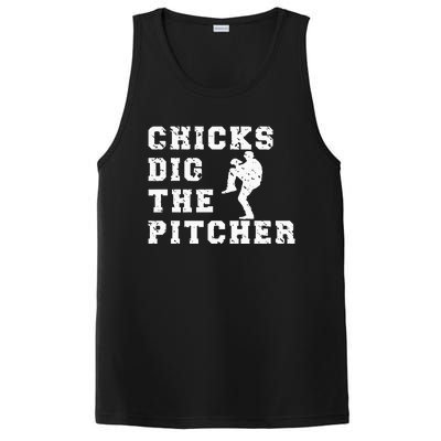 Baseball Pitcher Funny PosiCharge Competitor Tank