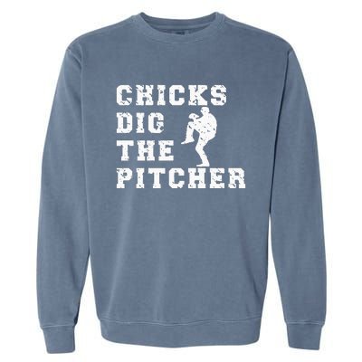 Baseball Pitcher Funny Garment-Dyed Sweatshirt