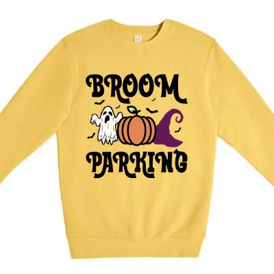 Broom Parking Funny Halloween And Season Lover Funny Gift Premium Crewneck Sweatshirt