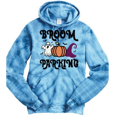 Broom Parking Funny Halloween And Season Lover Funny Gift Tie Dye Hoodie