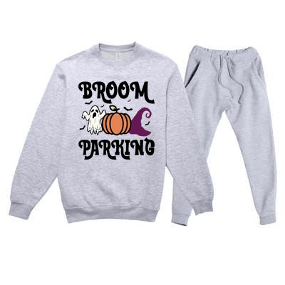 Broom Parking Funny Halloween And Season Lover Funny Gift Premium Crewneck Sweatsuit Set