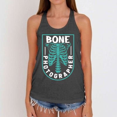 Bone Photographer - Funny Radiology Technician XRay Women's Knotted Racerback Tank