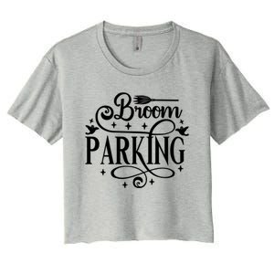 Broom Parking Funny Halloween Funny Gift Women's Crop Top Tee