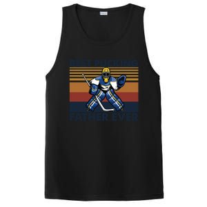 Best Pucking Father Ever Funny Hockey Dad Saying Gift PosiCharge Competitor Tank