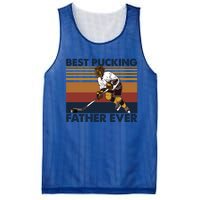 Best Pucking Father Ever Funny Hockey Dad Saying Funny Gift Mesh Reversible Basketball Jersey Tank