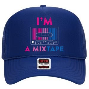 Bisexual Pride Flag Mixtape Women Gay Lesbian Lgbt High Crown Mesh Back Trucker Hat