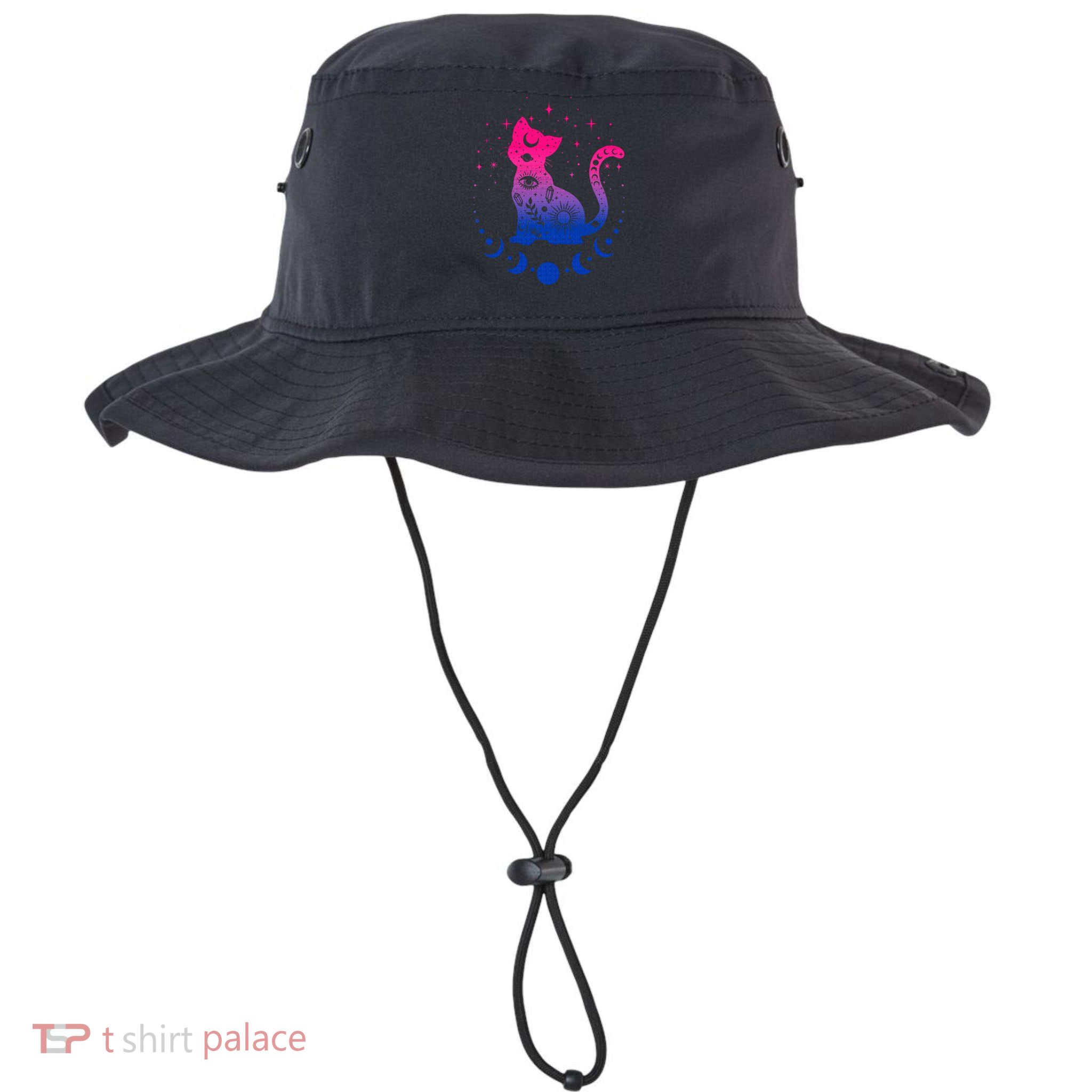 Bisexual pride flag colors astronomy cat Bucket Hat