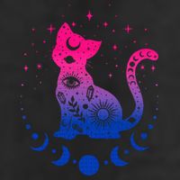 Bisexual pride flag colors astronomy cat Beanie