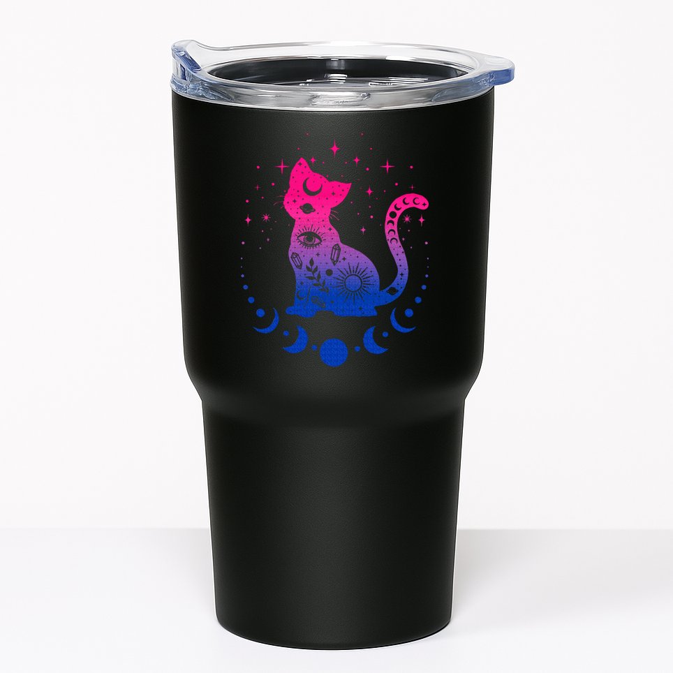 Bisexual pride flag colors astronomy cat Tumbler