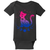 Bisexual pride flag colors astronomy cat Baby Bodysuit