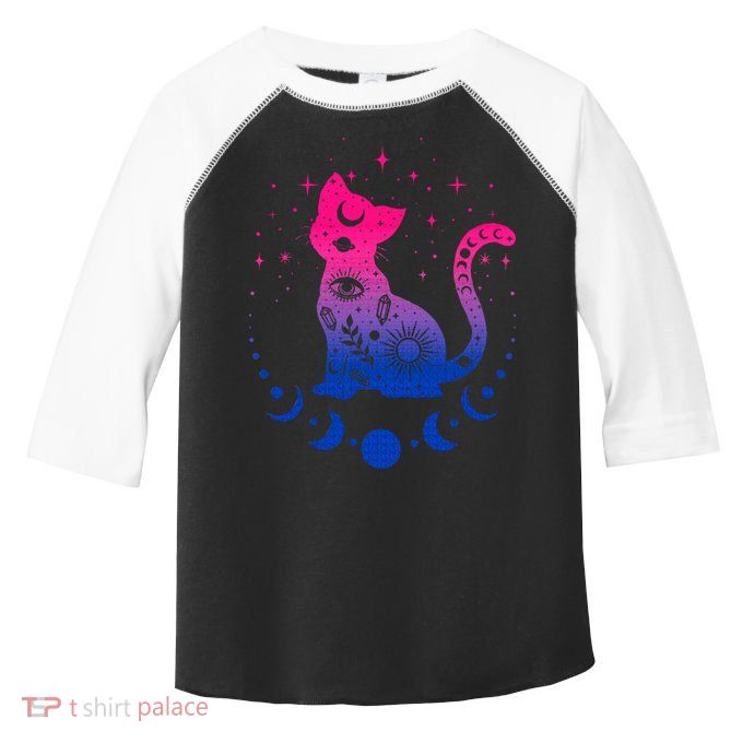 Bisexual pride flag colors astronomy cat Toddler Fine Jersey T-Shirt