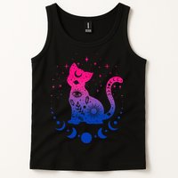 Bisexual pride flag colors astronomy cat Tank Top
