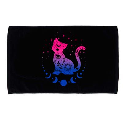 Bisexual pride flag colors astronomy cat Microfiber Hand Towel