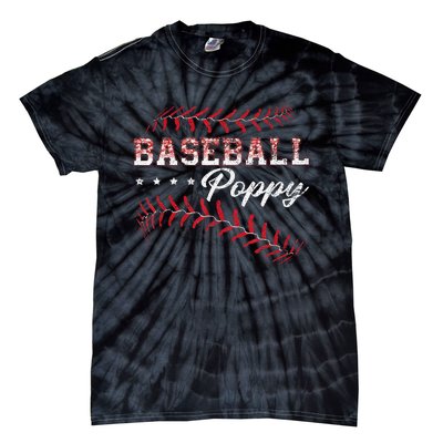 Baseball Poppy Funny Baseball Player Sports Fathers Day Tie-Dye T-Shirt