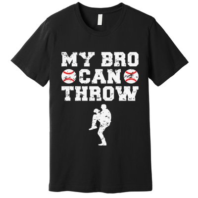Baseball Pitcher Funny Sister Brother Premium T-Shirt