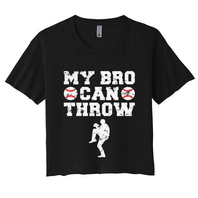 Baseball Pitcher Funny Sister Brother Crop Top