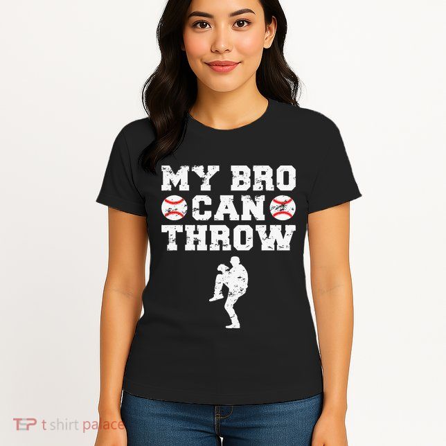 Baseball Pitcher Funny Sister Brother Womens T-Shirt
