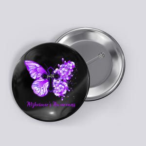 Butterfly Purple Faith Support Fight Alzheimers Awareness Button