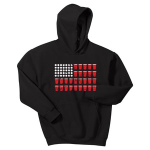 Beer Pong Flag Red Cup American Flag Kids Hoodie