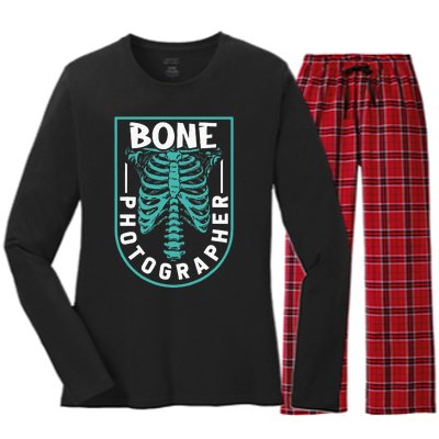 Bone Photographer Funny Radiology Technician XRay Women's Long Sleeve Flannel Pajama Set 