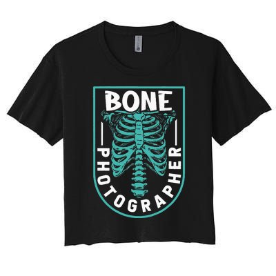 Bone Photographer Funny Radiology Technician XRay Women's Crop Top Tee