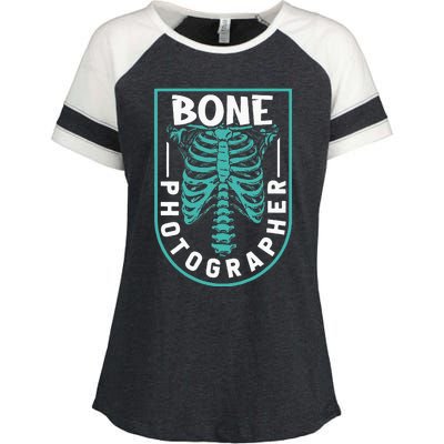 Bone Photographer Funny Radiology Technician XRay Enza Ladies Jersey Colorblock Tee