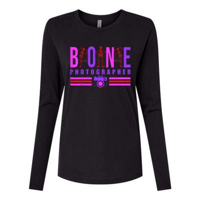 Bone Photographer Funny Skeleton XRay Tech Radiology Gift Womens Cotton Relaxed Long Sleeve T-Shirt