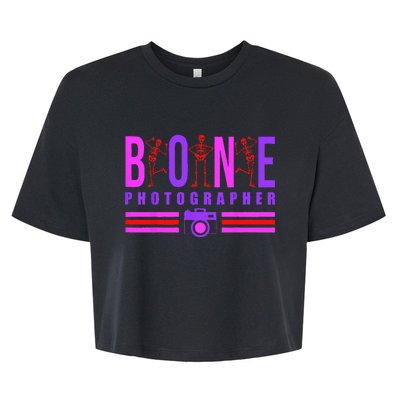 Bone Photographer Funny Skeleton XRay Tech Radiology Gift Bella+Canvas Jersey Crop Tee