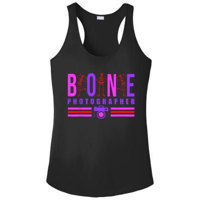 Bone Photographer Funny Skeleton XRay Tech Radiology Gift Ladies PosiCharge Competitor Racerback Tank