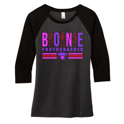 Bone Photographer Funny Skeleton XRay Tech Radiology Gift Women's Tri-Blend 3/4-Sleeve Raglan Shirt