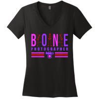 Bone Photographer Funny Skeleton XRay Tech Radiology Gift Women's V-Neck T-Shirt