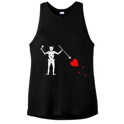 Blackbeard Pirate Flag Jolly Roger Skeleton Halloween Ladies PosiCharge Tri-Blend Wicking Tank