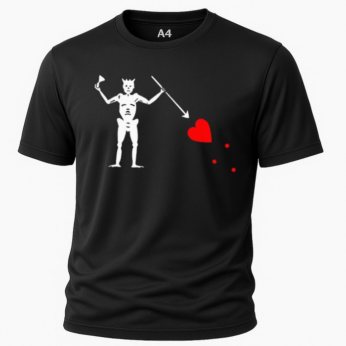 Blackbeard Pirate Flag Jolly Roger Skeleton Halloween Cooling Performance Crew T-Shirt
