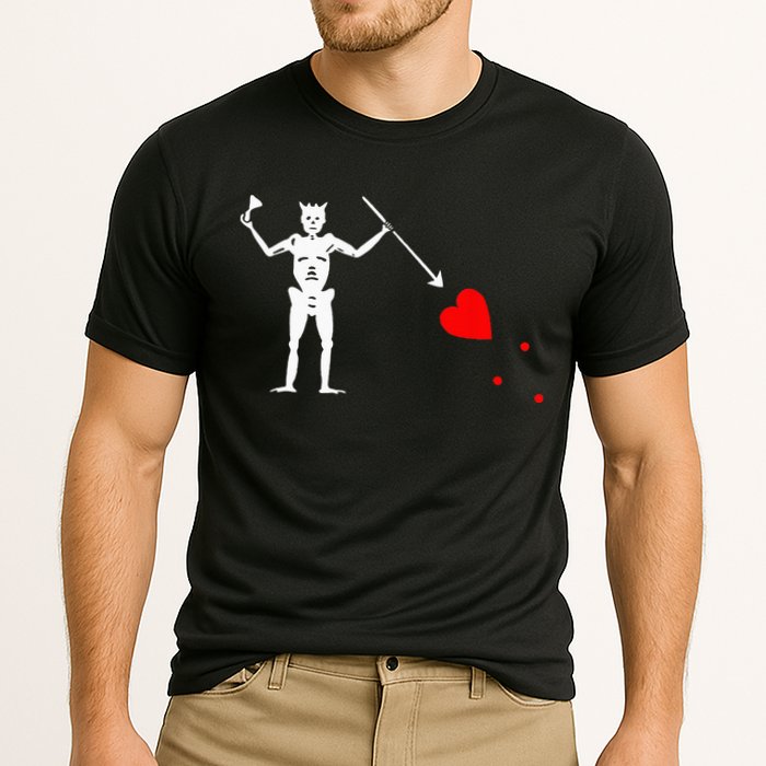 Blackbeard Pirate Flag Jolly Roger Skeleton Halloween Cooling Performance Crew T-Shirt