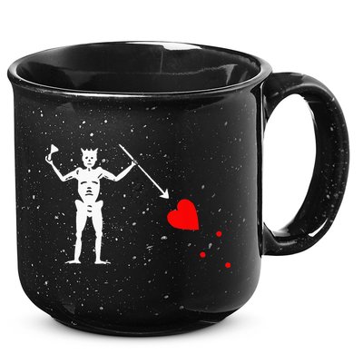 Blackbeard Pirate Flag Jolly Roger Skeleton Halloween 15oz Campfire Ceramic Mug