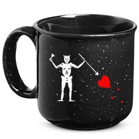 Blackbeard Pirate Flag Jolly Roger Skeleton Halloween 15oz Campfire Ceramic Mug