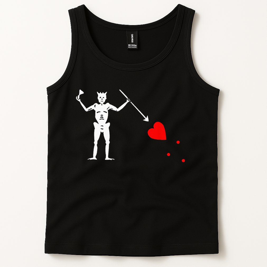 Blackbeard Pirate Flag Jolly Roger Skeleton Halloween Tank Top