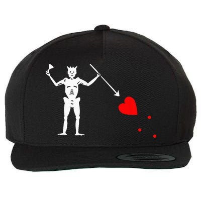 Blackbeard Pirate Flag Jolly Roger Skeleton Halloween Wool Snapback Cap