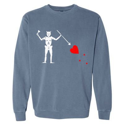 Blackbeard Pirate Flag Jolly Roger Skeleton Halloween Garment-Dyed Sweatshirt