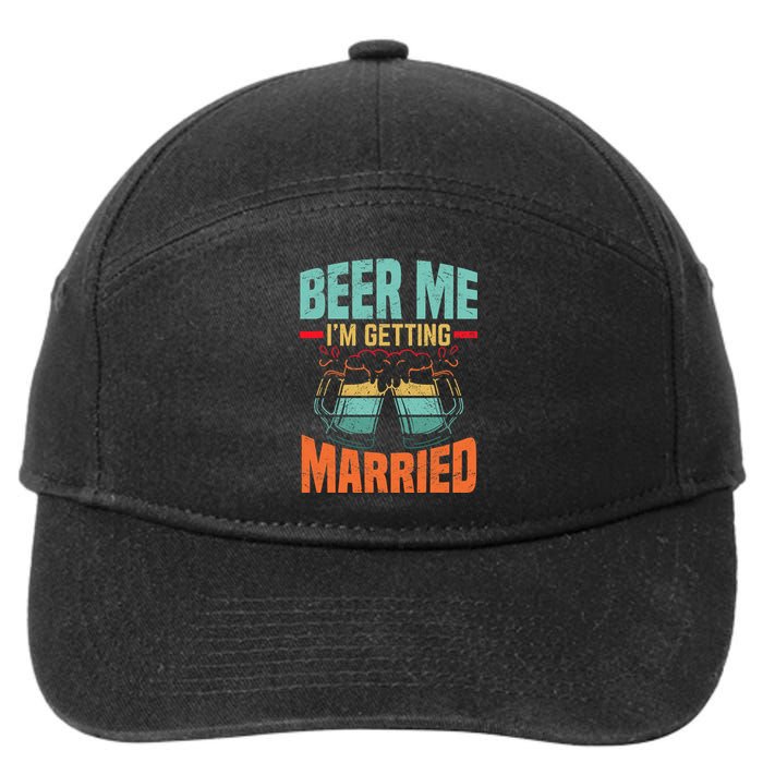 Bachelor Party Fiance Engagement For Groom Retro Beer 7-Panel Snapback Hat