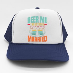 Bachelor Party Fiance Engagement For Groom Retro Beer Trucker Hat