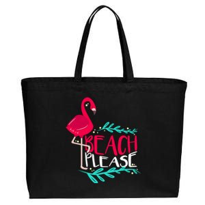 Beach Please Funny Gift Funny Flamingo Gift Cotton Canvas Jumbo Tote