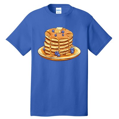 Blueberry Pancake Food Breakfast Sweets Tall T-Shirt