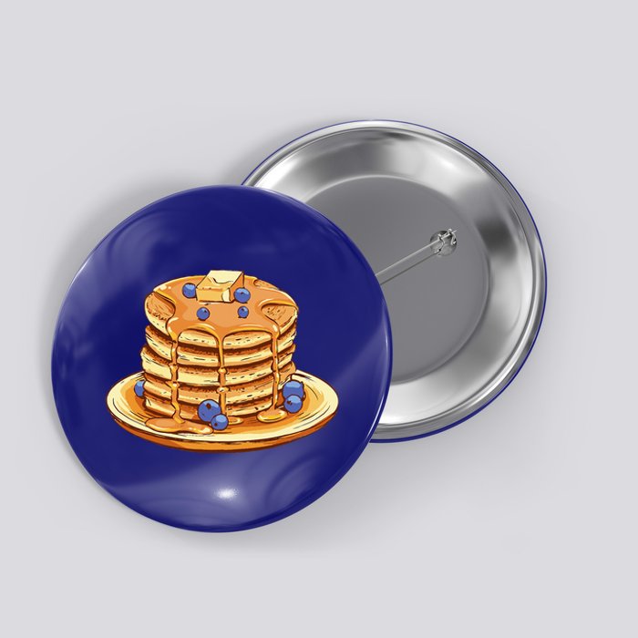 Blueberry Pancake Food Breakfast Sweets Button