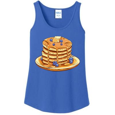 Blueberry Pancake Food Breakfast Sweets Ladies Essential Tank