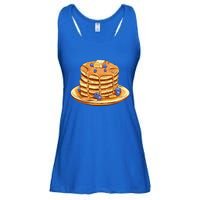 Blueberry Pancake Food Breakfast Sweets Ladies Essential Flowy Tank