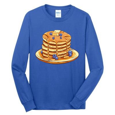 Blueberry Pancake Food Breakfast Sweets Tall Long Sleeve T-Shirt