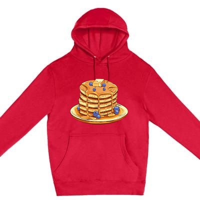 Blueberry Pancake Food Breakfast Sweets Premium Pullover Hoodie